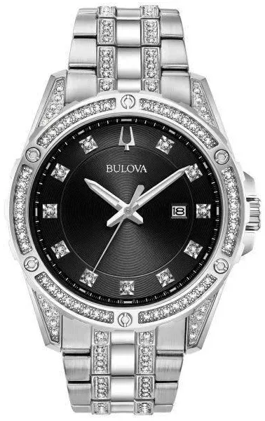 Bulova Men's Crystal Classic Stainless Steel Watch