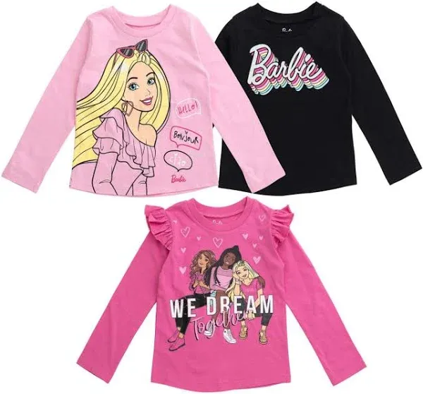 Barbie Toddler Girls 3 Pack T-Shirts