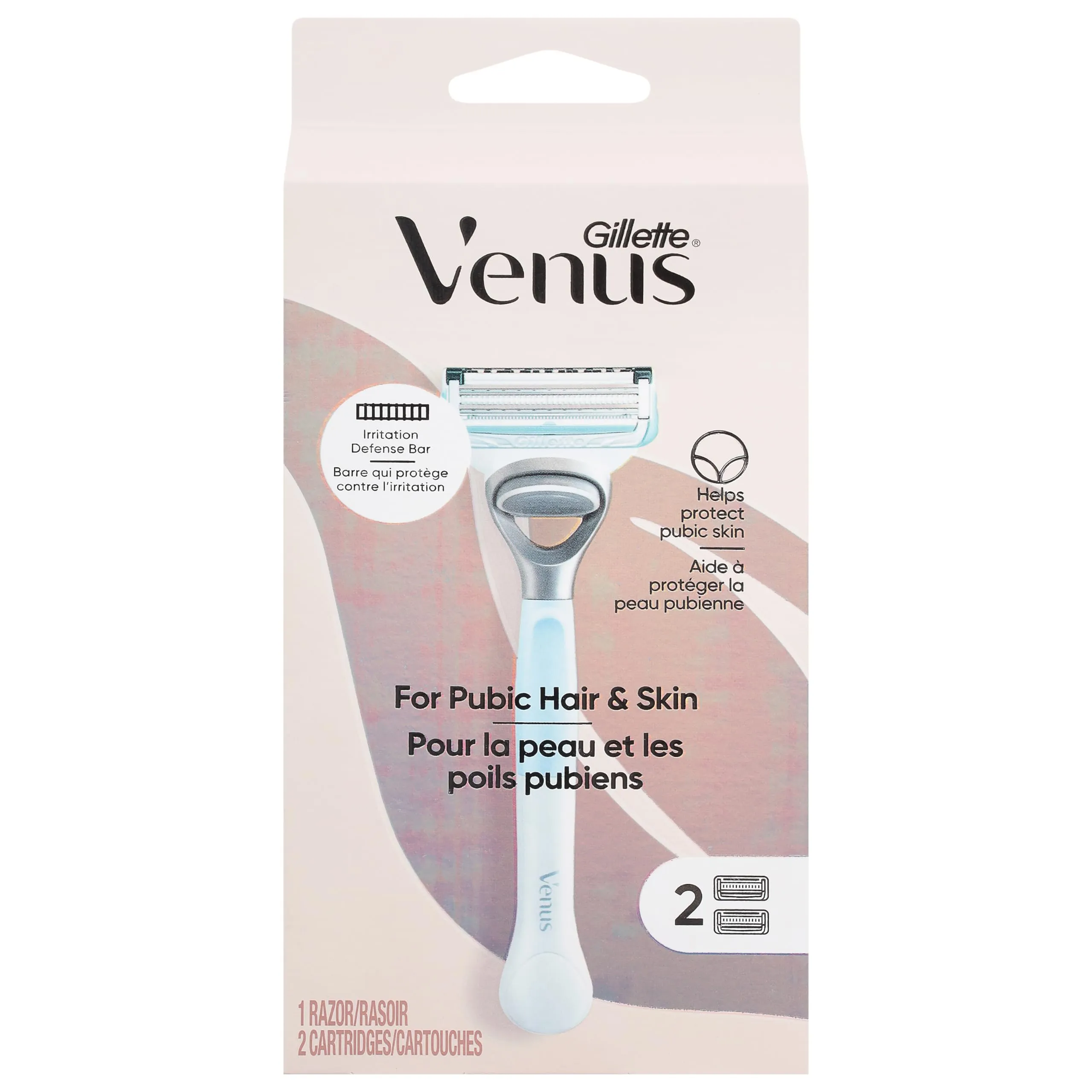 NEW! Gillette Venus Pubic Hair &amp; Skin Razor Blade REFILLS - Pk 4. Free Ship!