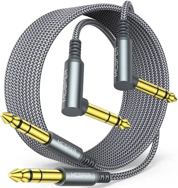 10ft 2-Pack 1/4 Inch TRS Instrument Cable