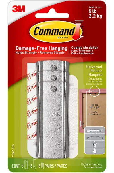 3M Command Plastic Coated White Small Picture Hanger 5 lb 3 pk