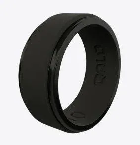 Men's QALO Polished Step Edge Silicone Ring