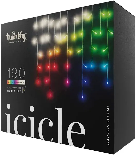 Twinkly App Control Icicle Light With 190 Gold Edition LED Lights TWI190GOP-TUS