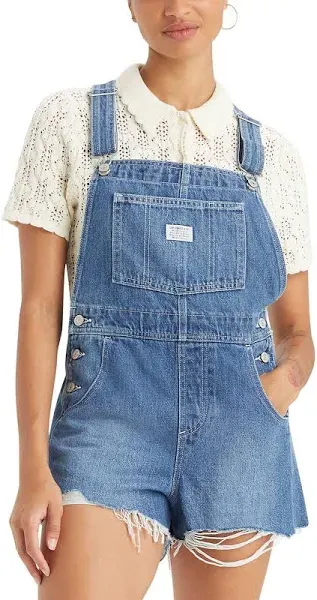 Levis Relaxed Fit Vintage Inspired Denim Shortall Overall Light Wash NWT XL