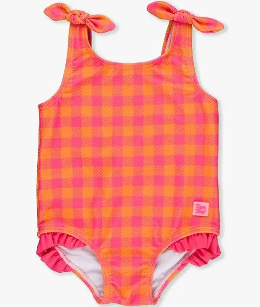 RuffleButts Baby Girls UPF50+ Tie Shoulder One Piece