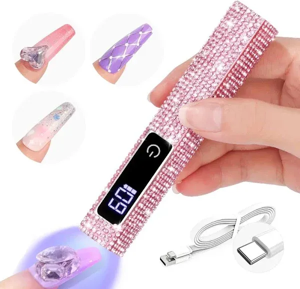 SAVILAND Glitter U V Light for Gel Nails: 2024 12W LCD Screen Handheld U V Na...