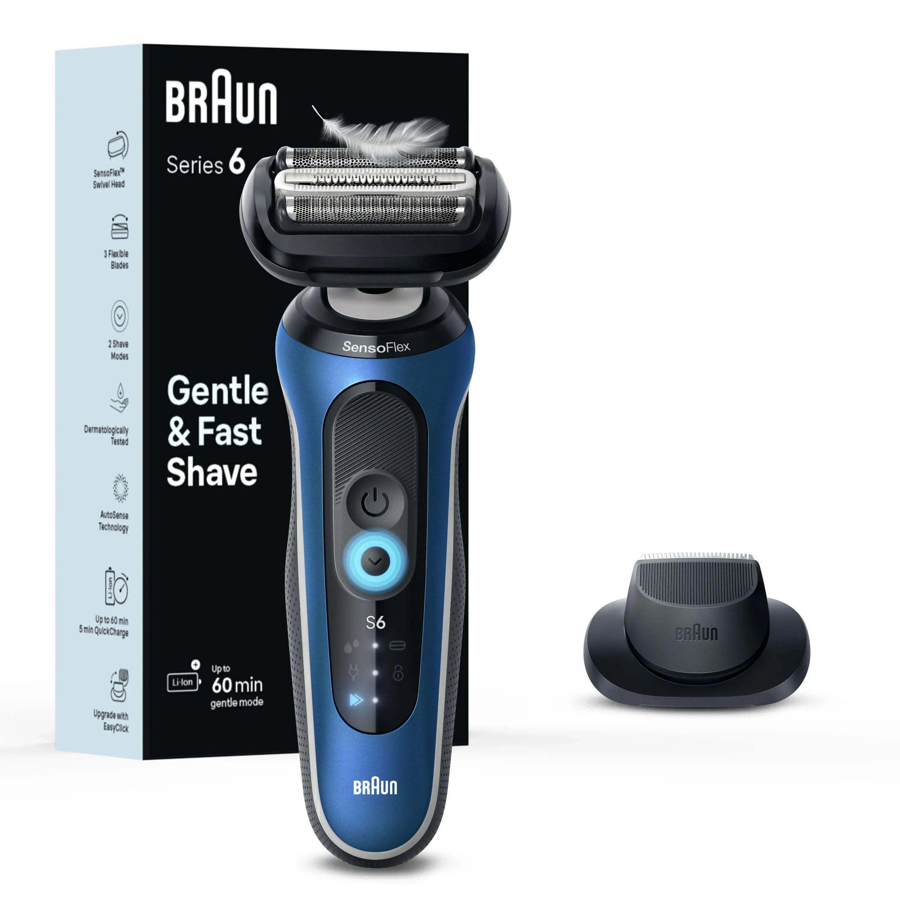 Braun Series 6 6120s Electric Shaver with Precision Trimmer and Pouch