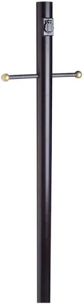 Design House 579714 Outdoor Lamp Post with Cross Arm and Outlet, Black