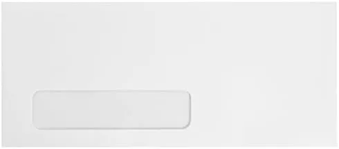 500#10 Left Window Envelopes - Thick Gummed Seal - Single Window Envelopes for Quickbooks Checks, Invoices, Business Statements, Personal Letters - Number 10 Envelopes 500 Count - Size 4 1/8 x 9 1/2