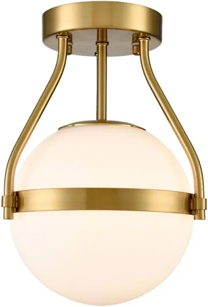 Globe Semi Flush Mount Ceiling Light, HWH Mid-Century Semi Flush Light Fixtur...