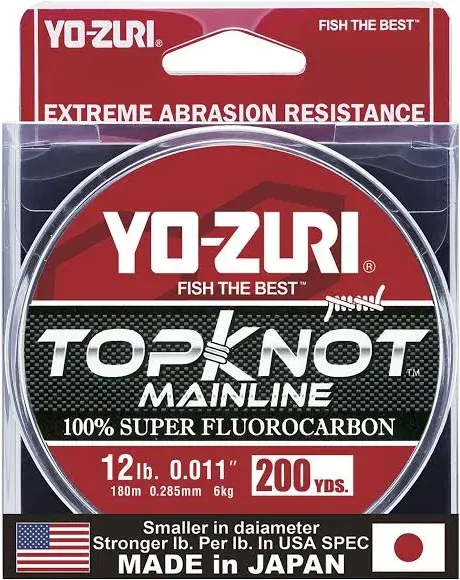 Yo-Zuri TKML20 lbNCL200YD Topkot Fluorocarbon Fishing Line 20 lb Test 200 Yards