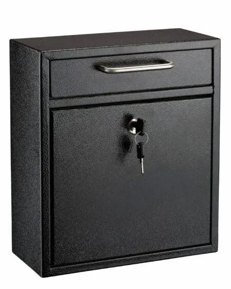 AdirOffice Medium Ultimate Black Wall Mounted Mail Box