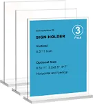 NEWNEWSHOW 8.5x11 Acrylic Sign Holder 3 Pack Vertical Double-Sided Display (Optional 8.5x11 8.5x5.5 5x7 Horizontal and Vertical)...