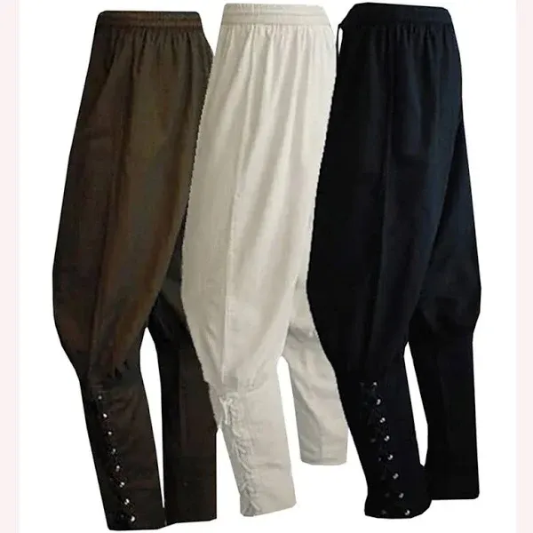 Men&#039;s Ankle Banded Pants Medieval Viking Navigator Trousers Renaissance Pants