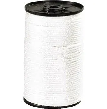 1/8" 320 lb White Solid Braided Nylon Rope