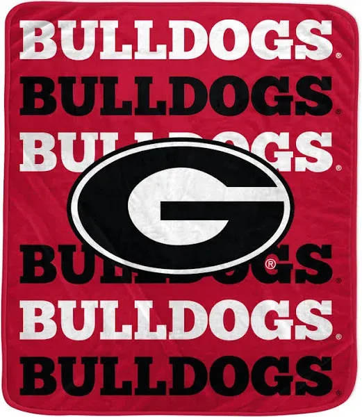 Pegasus Sports Georgia Bulldogs Repeat Refresh Wordmark Fleece Blanket