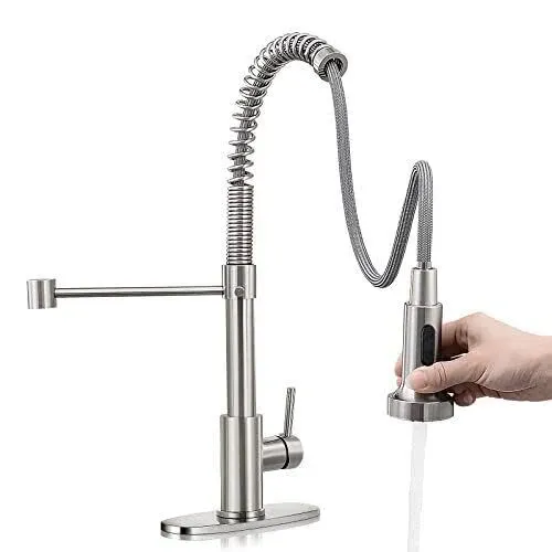 Kitchen Faucet with Pull Down Sprayer, Commercial Single Handle Spring Kitche...