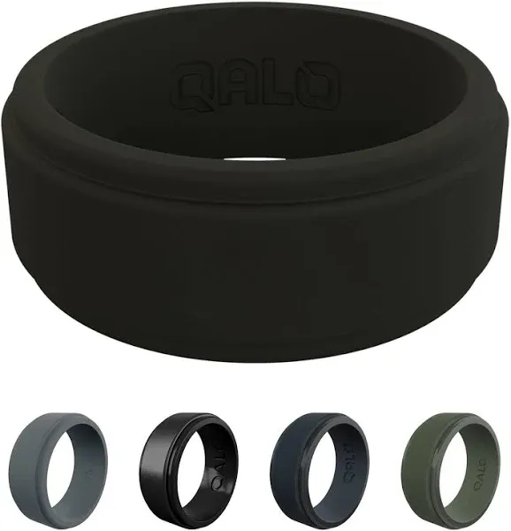 Men's QALO Polished Step Edge Silicone Ring