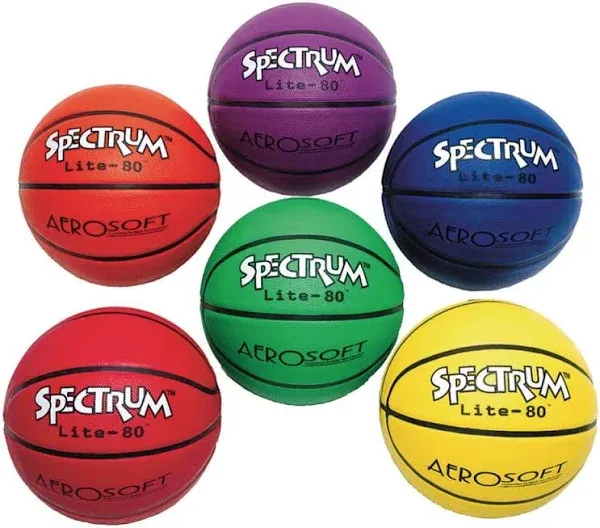 Spectrum 28-1/2" Lite-80 Basketball, Assorted Colors, 6/Pack (W9176002)