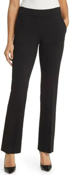 Anne Klein Women's Mid-Rise Pull-On Slash-Pocket Compression Pants