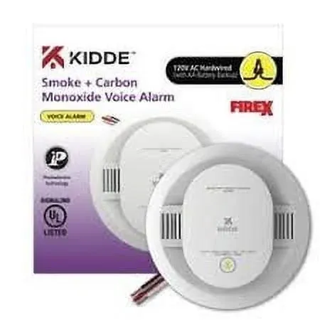 Kidde Voice Alarm Smoke&amp;Carbon Monoxide Detector wired +AA battery