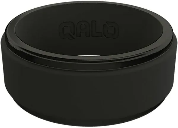 Qalo Men's Polished Step Edge Silicone Ring