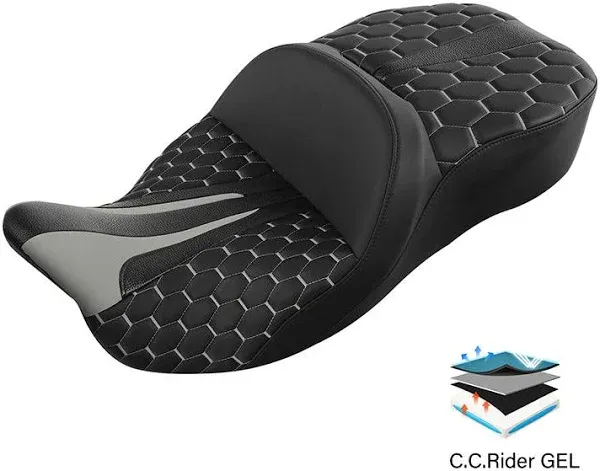 Rider Driver Passenger Seat Fit For Harley Touring Street Road Glide 2009-Up