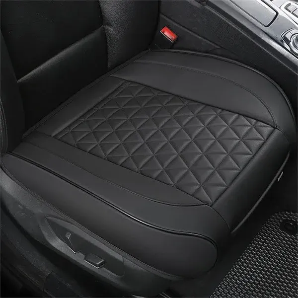 Black Panther Luxury Faux Leather Car Seat Cover Front Bottom Seat Cushion Cover, Anti-Slip and Wrap Around The Bottom, Fits 95% of Vehicles - 1 Piece,Burgundy