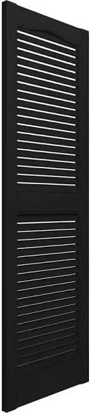 Builders Edge Louvered Shutter 60&#034;Hx14.5&#034;W Vinyl Exterior Shutters Pair In Black