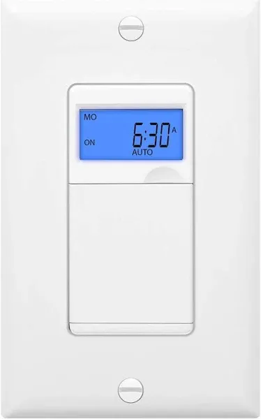 Enerlites 7 Day Digital Programmable In Wall Timer Switch