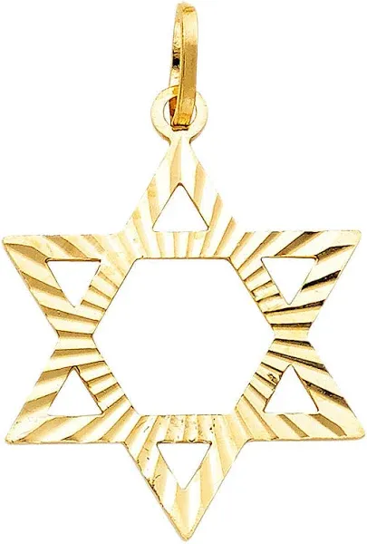 14K Yellow Gold Star of David Pendant