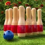 Hey! Play! 11" Wooden Lawn Bowling Set