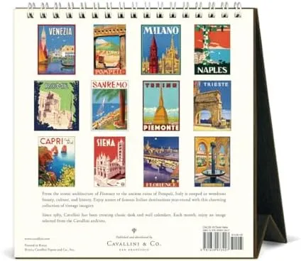 Italia Art 2025 Easel Desk Calendar