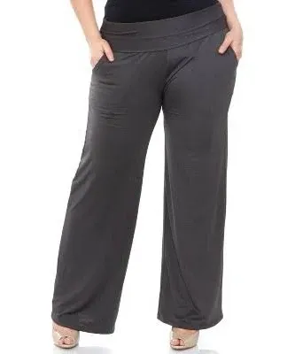 White Mark Women's Plus-Size Palazzo Pants