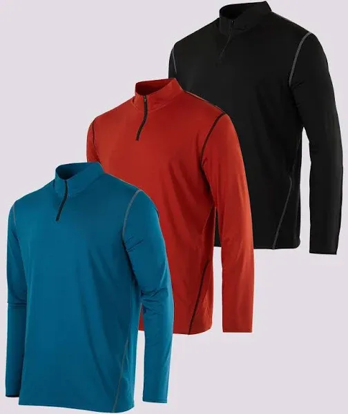 Real Essentials Men's Active Dry-Fit Quarter Zip Pullover