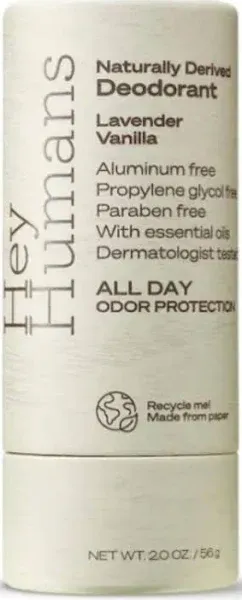 Hey Humans Deodorant, Naturally Derived, Lavender Vanilla - 2.0 oz