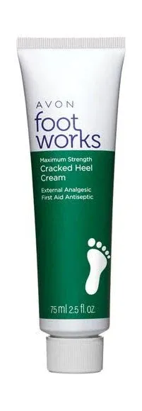 - Avon foot works cracked heel cream 2.5 fl oz. 