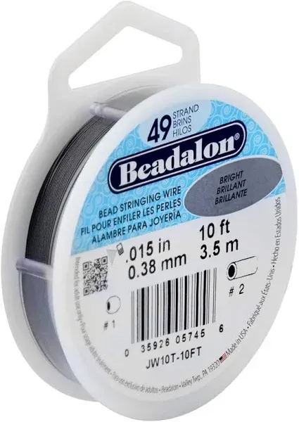 Beadalon 49 Strand Stainless Steel Bead Stringing Wire, 10'