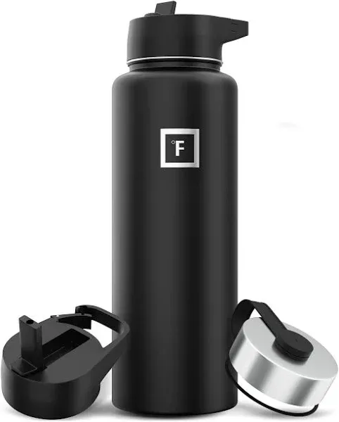 Iron Flask Wide Mouth Water Bottle with 3 Lids