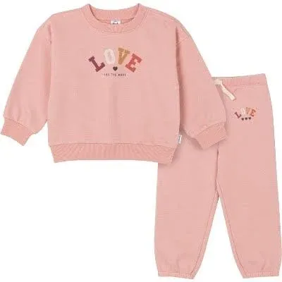 Gerber Baby & Toddler Girls' 2-Piece Fleece Sweatshirt & Jogger Set