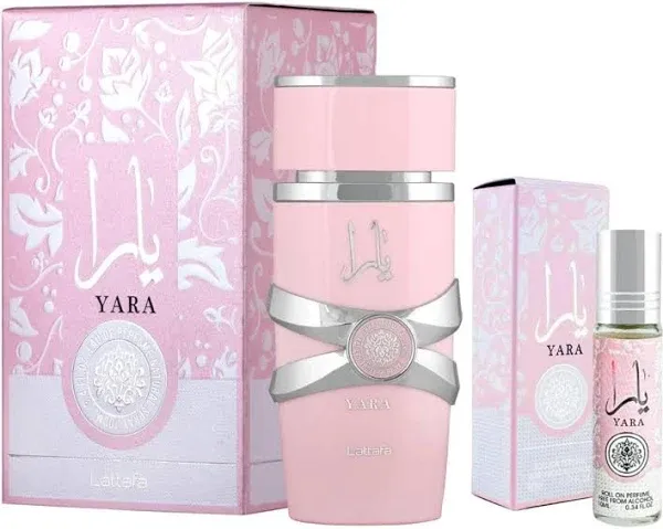 Yara For Women EDP Spray 100ML (3.4 OZ) by Lattafa & Yara Bukhoor 40 GMS By Ard Al Zaafaran. (ENCHANTED BUNDLE)