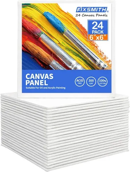 FIXSMITH Canvas Boards for Painting 8x10 Inch, Super 8&#034;x10&#034;-12 Pack, White 