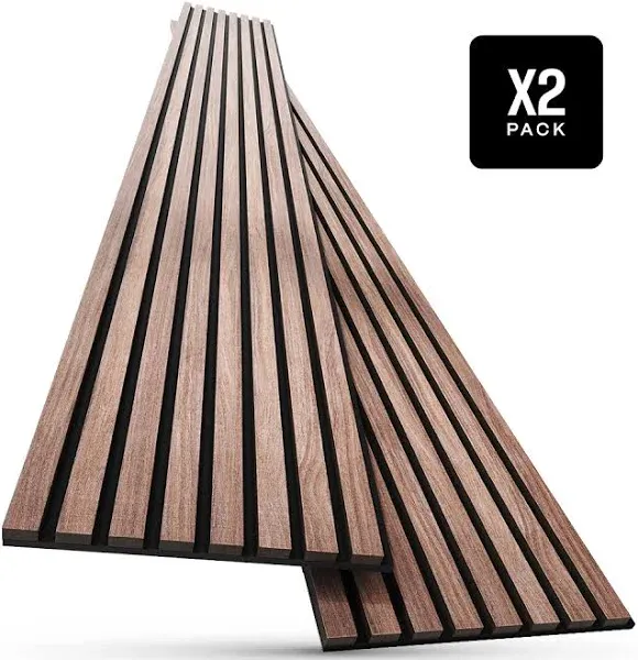 2-Pack Acoustic Wood Wall Panels - Wood Slat Wall Panels for Interior Wall De...