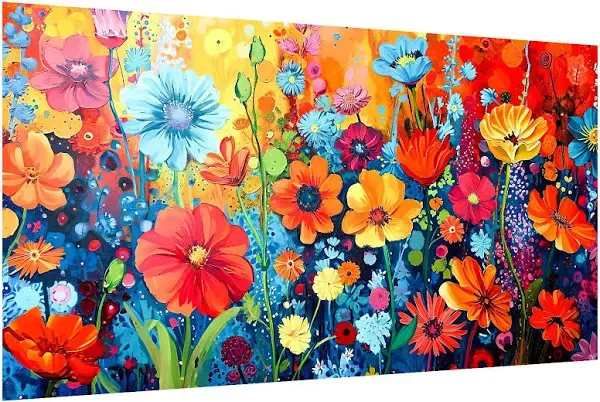 JOOZ Diamond Painting Kits for Adults - DIY 5D Large Diamond Art Kits for Adults Flowers, Full Drill Diamond Art Flowers Kit, Gem Art Kits for Adults for Home Wall Decor (27.5 X 15.7 Inch)