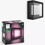 Philips Hue Econic Outdoor White & Color Wall & Ceiling Light Fixture (Hue Hub Required, Works with Alexa, Apple Homekit & Google Assistant)