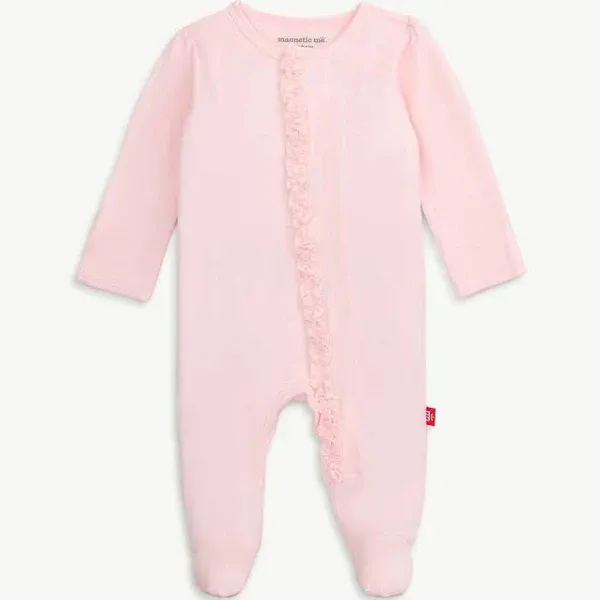 Magnetic Me Baby Girl's Ruffled Modal-Blend Footie