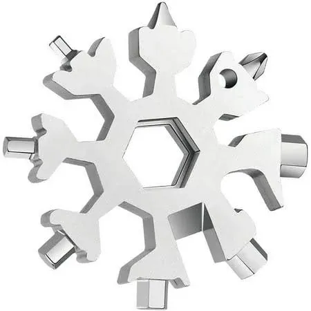 Desuccus 18 in 1 Snowflake Multi Tool Stainless Steel Snowflake Bottle Opener/Flat Phillips Screwdriver Kit/Wrench