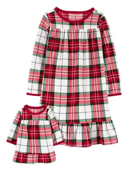 2-Piece Fleece Nightgown & Matching Doll Nightgown