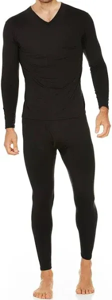 Men Winter Ultra-Soft Fleece Lined Thermal Top Pants Long Johns Underwear Set US