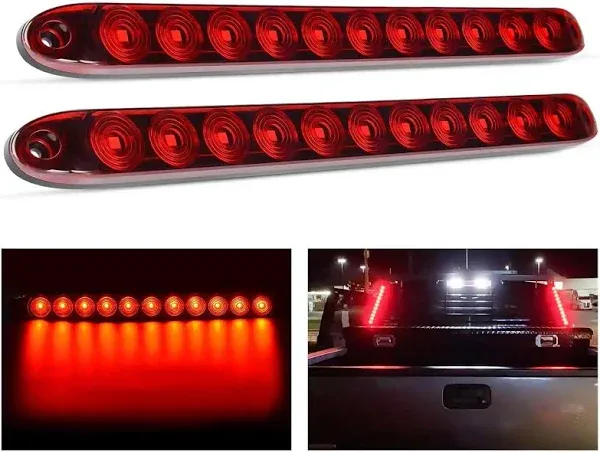 DOT Compliant 2PCS 16&#034; 11 LED Red Trailer Light Bar - Waterproof Rear Lights